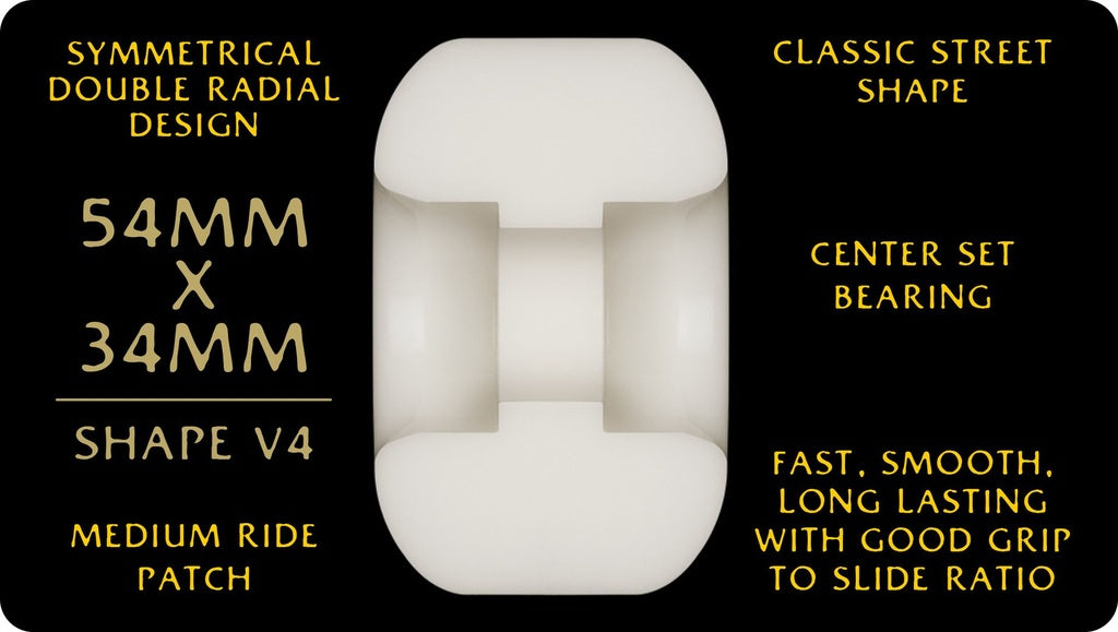 Powell Dragon Formula Yellow V4 54mm x 34mm 95a Skateboard Wheels