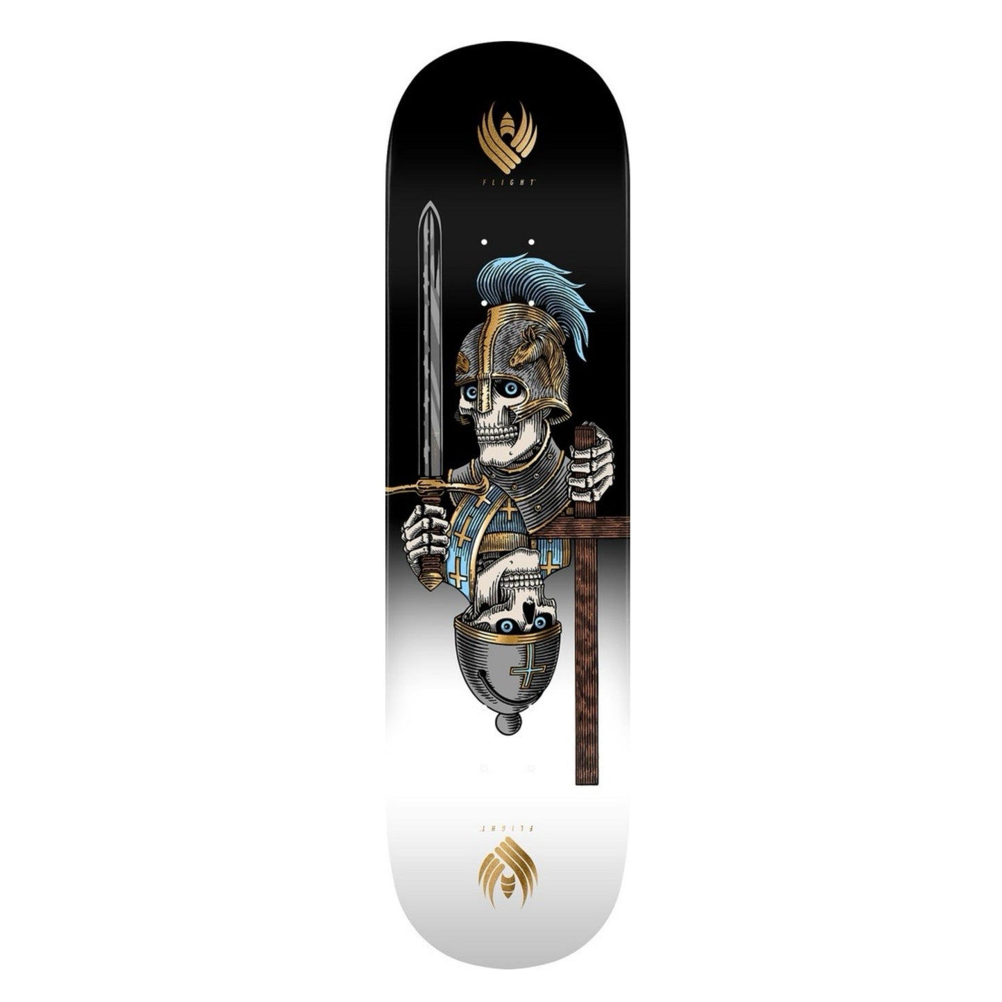 Powell Dan Corrigan Chess Skulls Gold Foil 8.42" Symmetrical Skateboard Deck