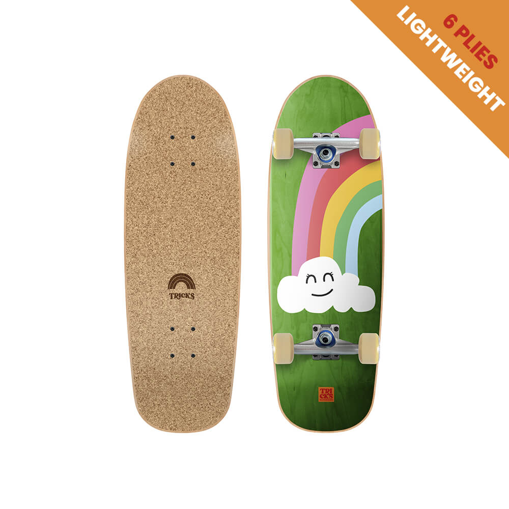 Tricks- Rainbow Cork Top 8.25" Skateboard Complete
