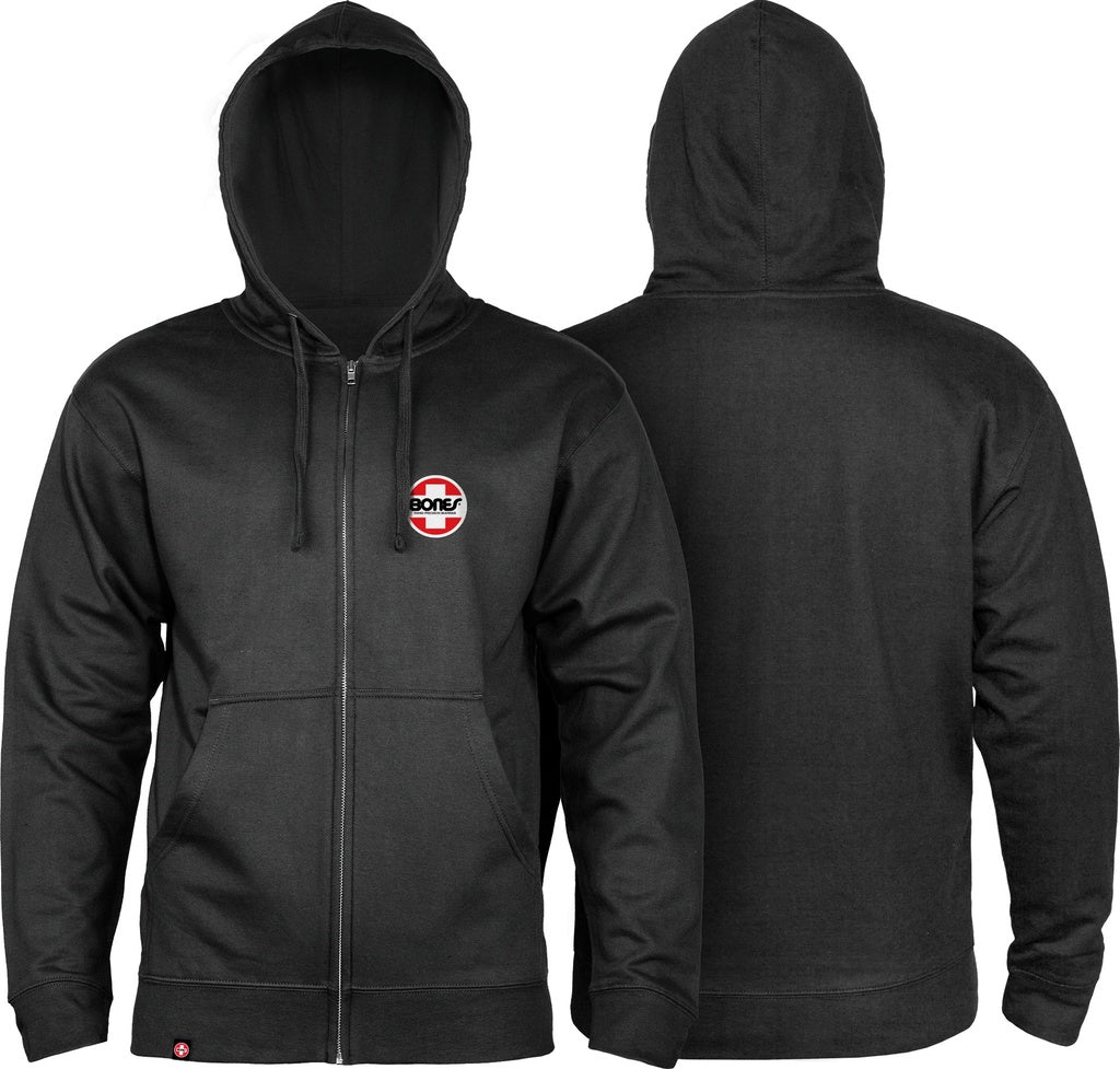 Bones Bearings OG Swiss Midweight Zip-Up Hoodie Black