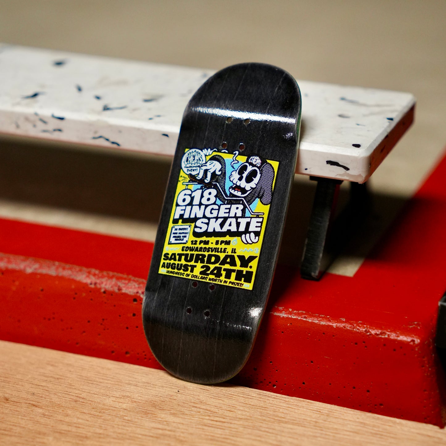 Chems “2024 618 Finger Skate Flyer” Black Bottom Ply Fingerboard Deck