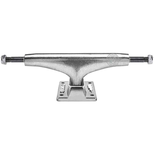 Thunder Hollow Light 2 Skateboard Trucks; Silver color for a sleek and classic look; Features the Thunder stamp on the trucks for brand recognition; Hollow Light construction for lightweight performance; Provides excellent responsiveness and control;