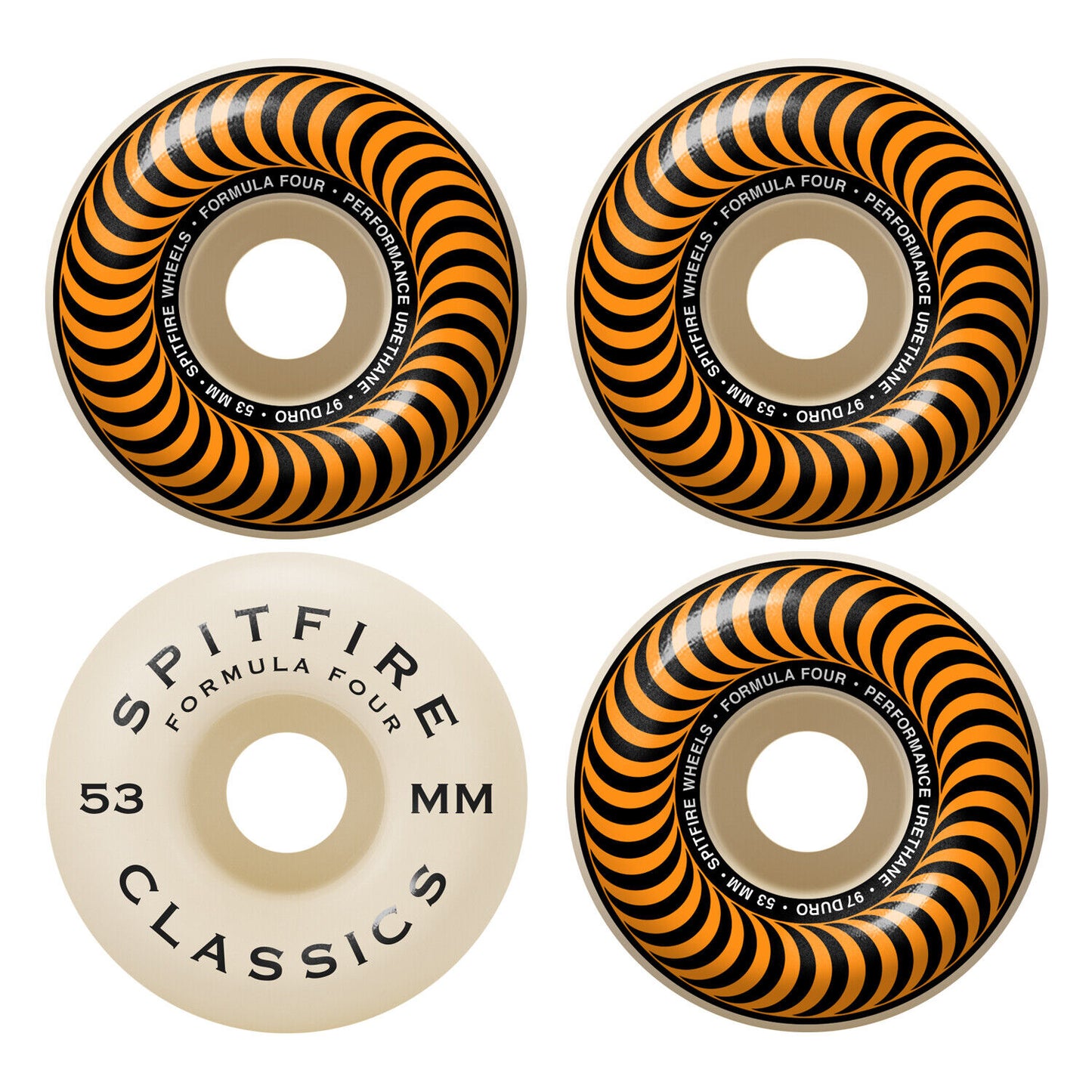 Spitfire Formula Four 53mm 97a Classic Skateboard Wheels