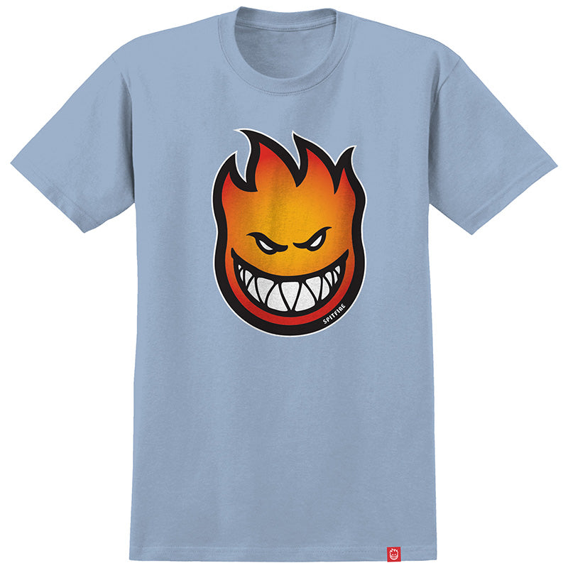 Spitfire Bighead Fade Fill T-Shirt Light Blue/Orange Fade