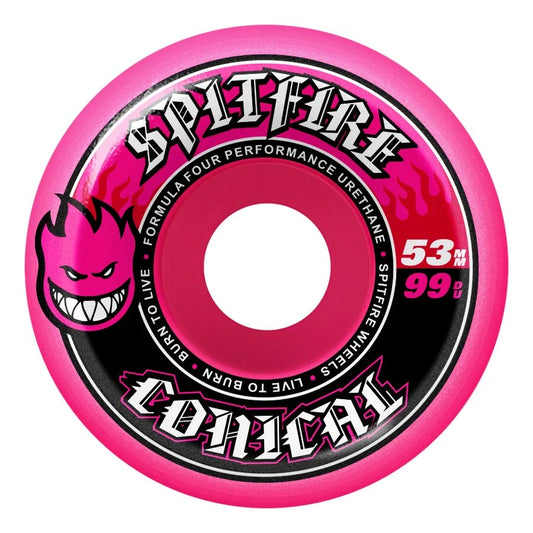 Spitfire Formula Four Conical Pink 53mm 99a Skateboard Wheels