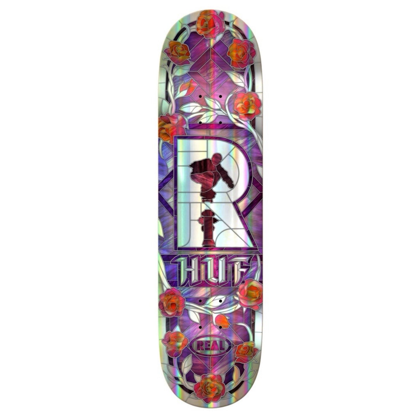 Real Huf Rainbow Holo Cathedral 8.25" Skateboard Deck