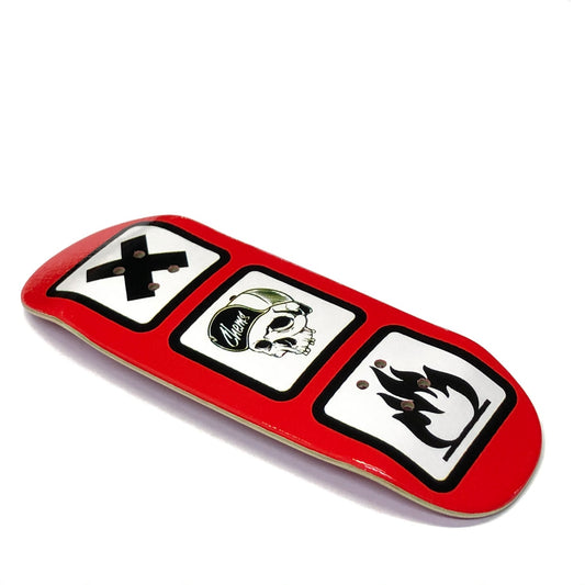 Chems Red "Warning" Fingerboard Deck