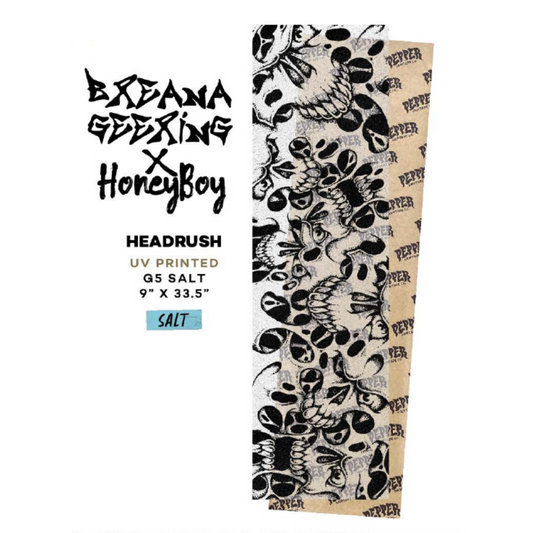 Pepper G5 Salt Breana Geering Headrush Graphic Skateboard Grip Tape