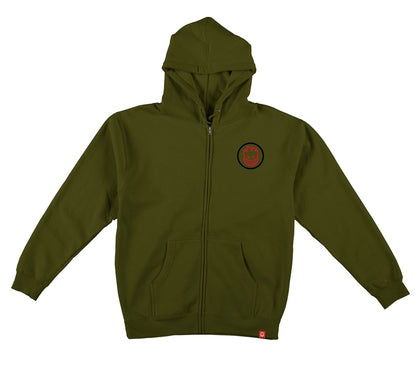 Spitfire Classic Swirl Overlay Olive Zip-Up Hoodie