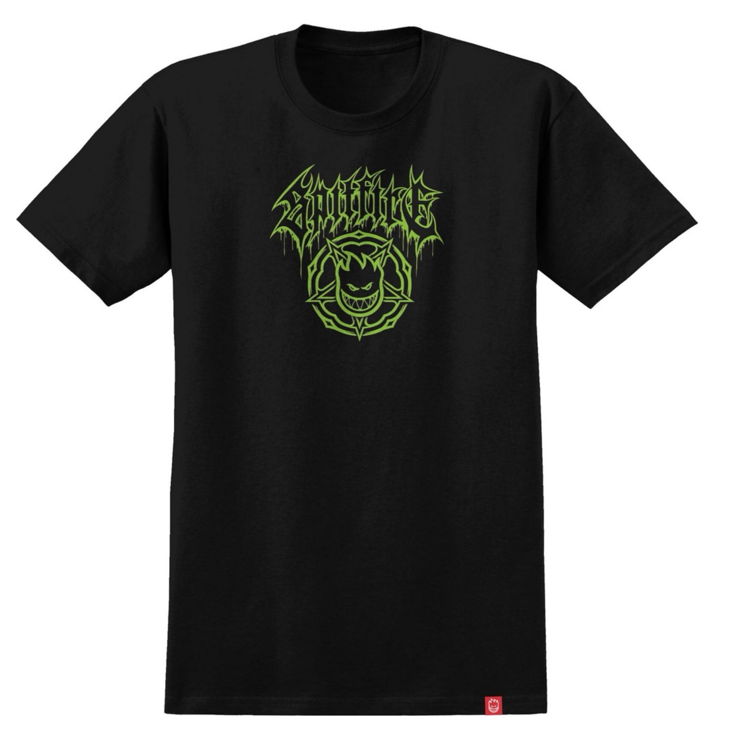 Spitfire Basic Pentagram Black/Green T-Shirt