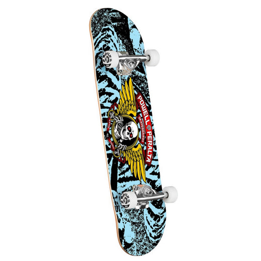 Powell Winnged Ripper Black/Light Blue 7.0" Skateboard Complete