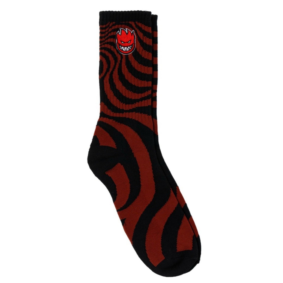 Spitfire Bighead Fill Embroidered Dark Red Swirl Socks