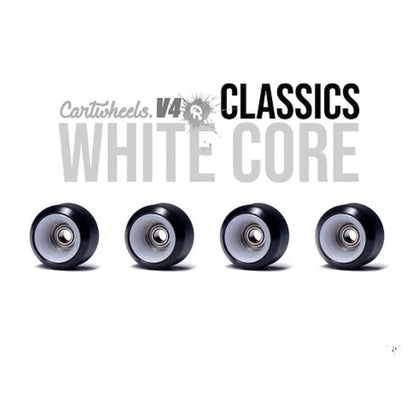 Cartwheels Black VR4 Classic (7.5mm) Fingerboard Wheels (Choose Core)