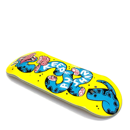 Chems Yellow "Keep Pushing" Fingerboard Deck