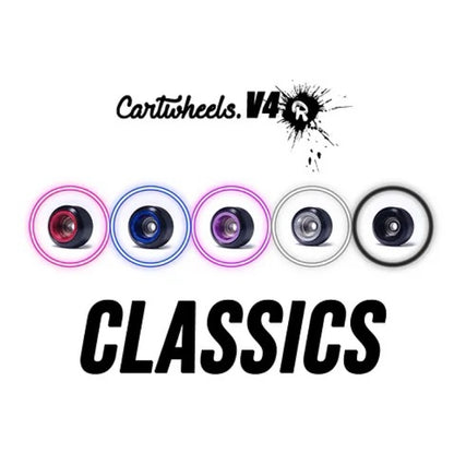 Cartwheels Black VR4 Classic (7.5mm) Fingerboard Wheels (Choose Core)