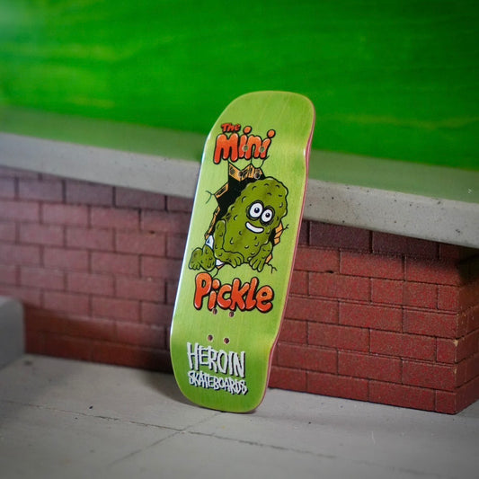 Chems X Heroin “Mini Pickle” Bright Green Bottom Ply Fingerboard Deck (CHOOSE SIZE)