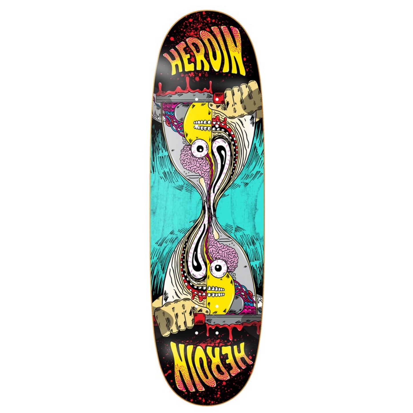 Heroin Team Merged Anatomy 9.25" Razor Egg Shaped Skateboard Deck