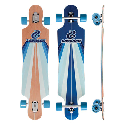 Layback Finish Line Sun Stripe BlueDrop Through 9.5" Longboard Complete