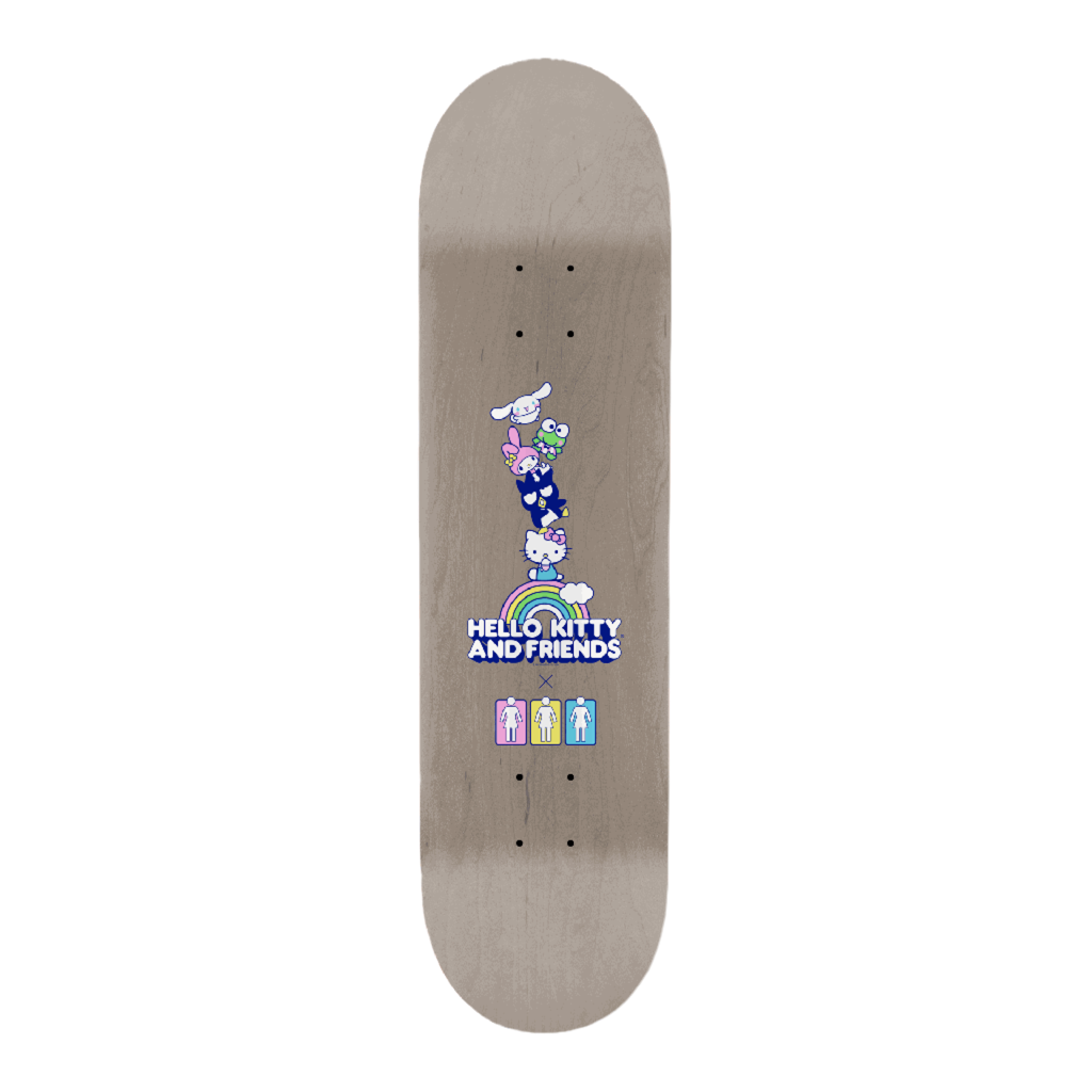 Girl Carrol Hello Kitty Rainbow Edition 8.5" Skateboard Deck
