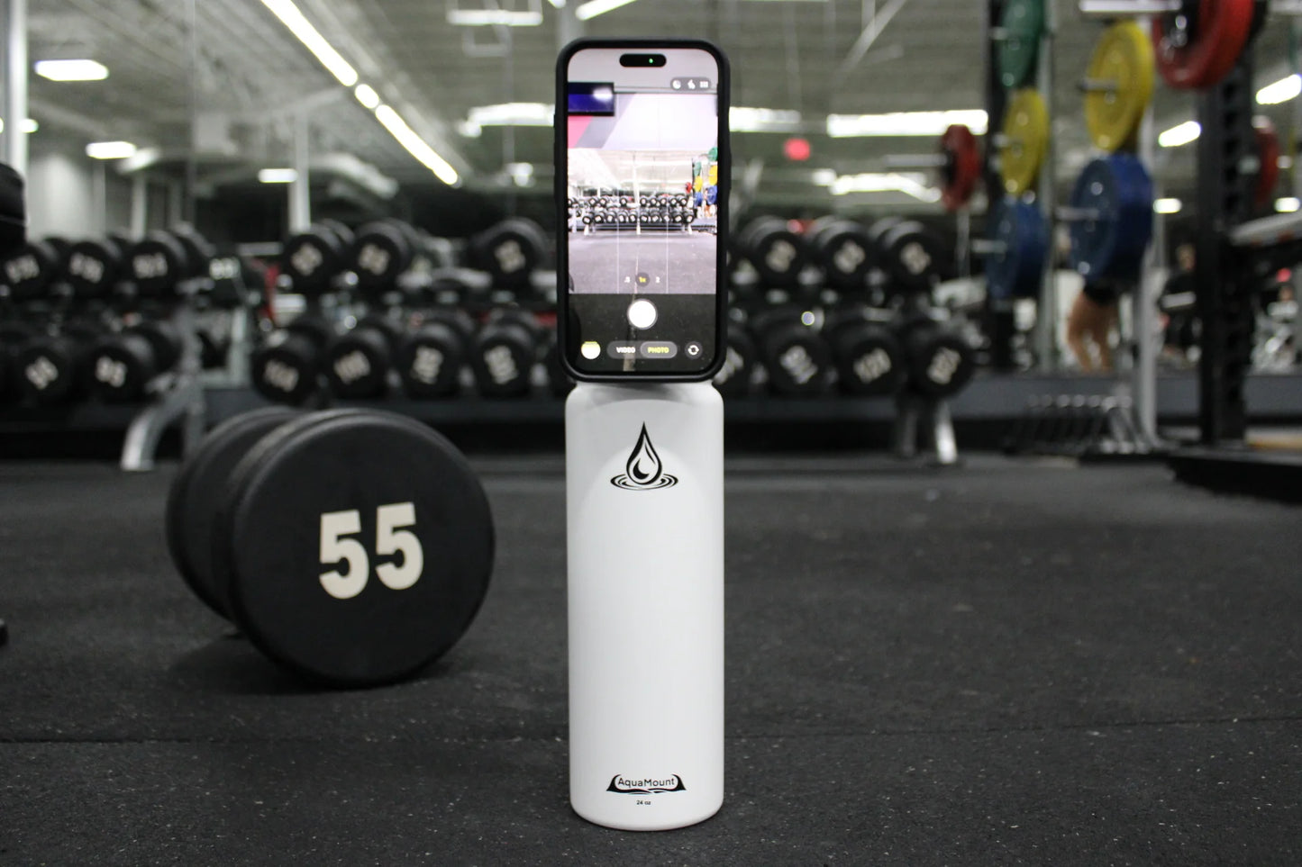 Aquamount Pro Coastal White 24oz Water Bottle/Phone Mount