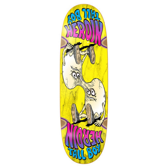 Heroin Team Merged Tall Boy Wheel Wells 10.25" Egg Shaped Skateboard Deck