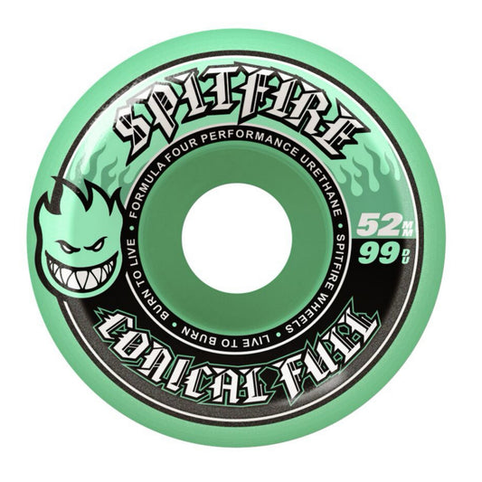 Spitfire Formula Four Conical Full Teal 52mm 99a Skateboard Wheels