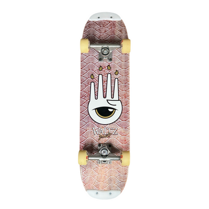 Waltz Freestyle Eye Hand Red/White Skateboard Complete Waltz Freestyle Eye Hand Red/White Skateboard Complete
