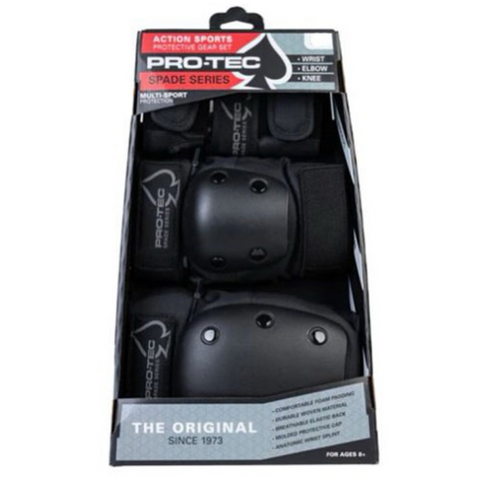 Pro-Tec Spade Series Black Skateboard Pad Set