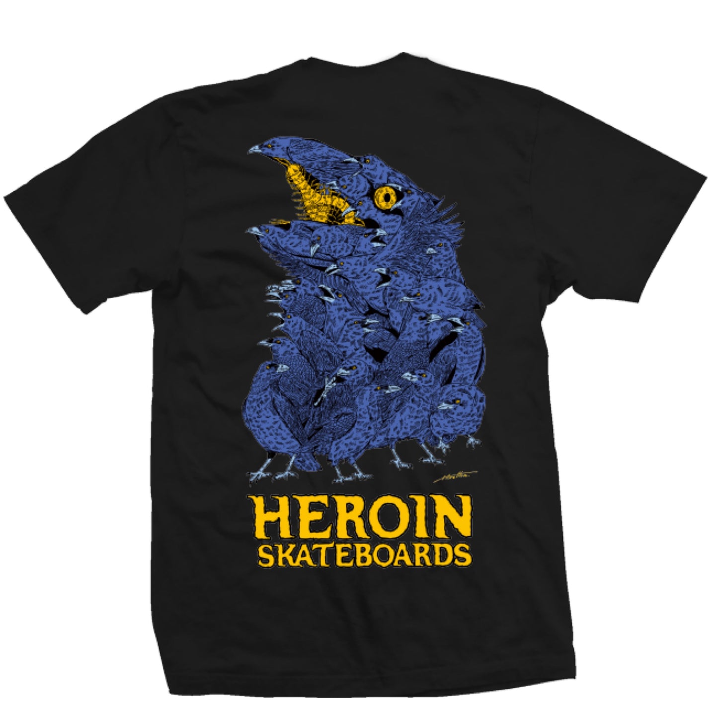 Heroin Skateboards Black Crow T-Shirt