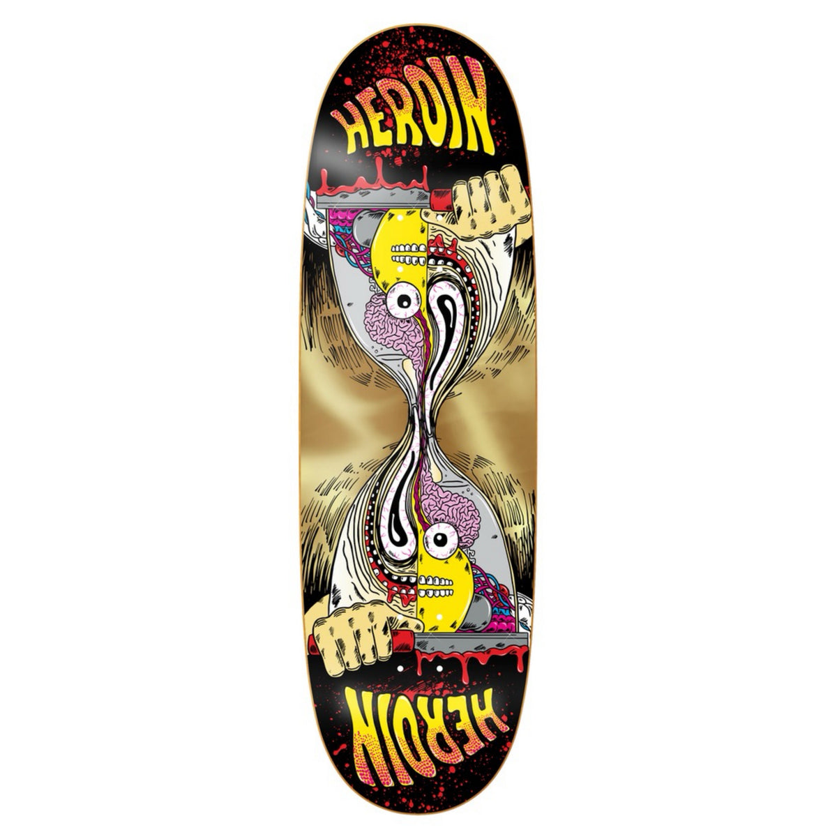 Heroin Team Merged Razor Egg Gold 9.75" Shaped Skateboard Deck