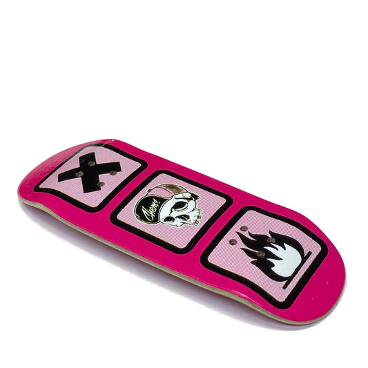 Chems Pink "Warning" Fingerboard Deck