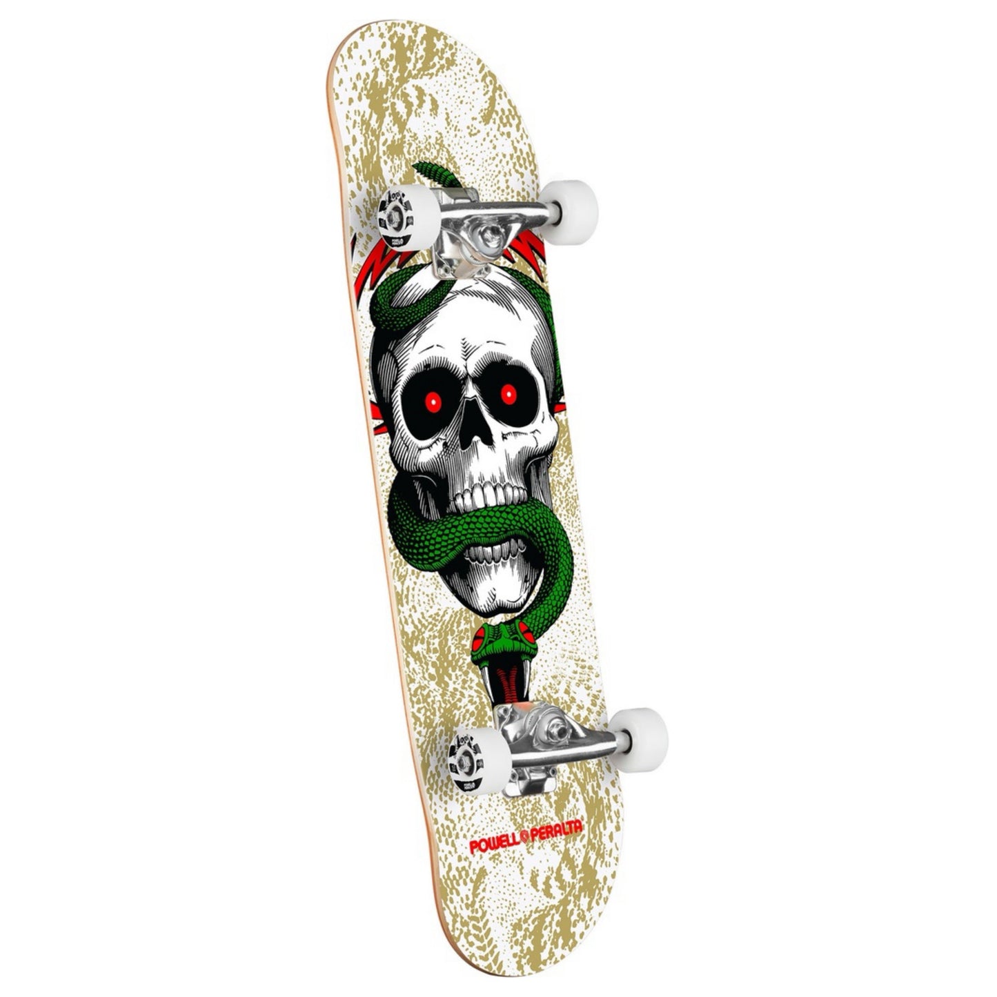 Powell Skull & Snake White/Metallic Gold 7.75" Skateboard Complete