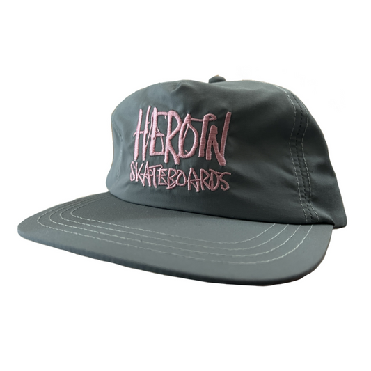 Heroin Script Nylon Grey/Pink SnapBack Hat