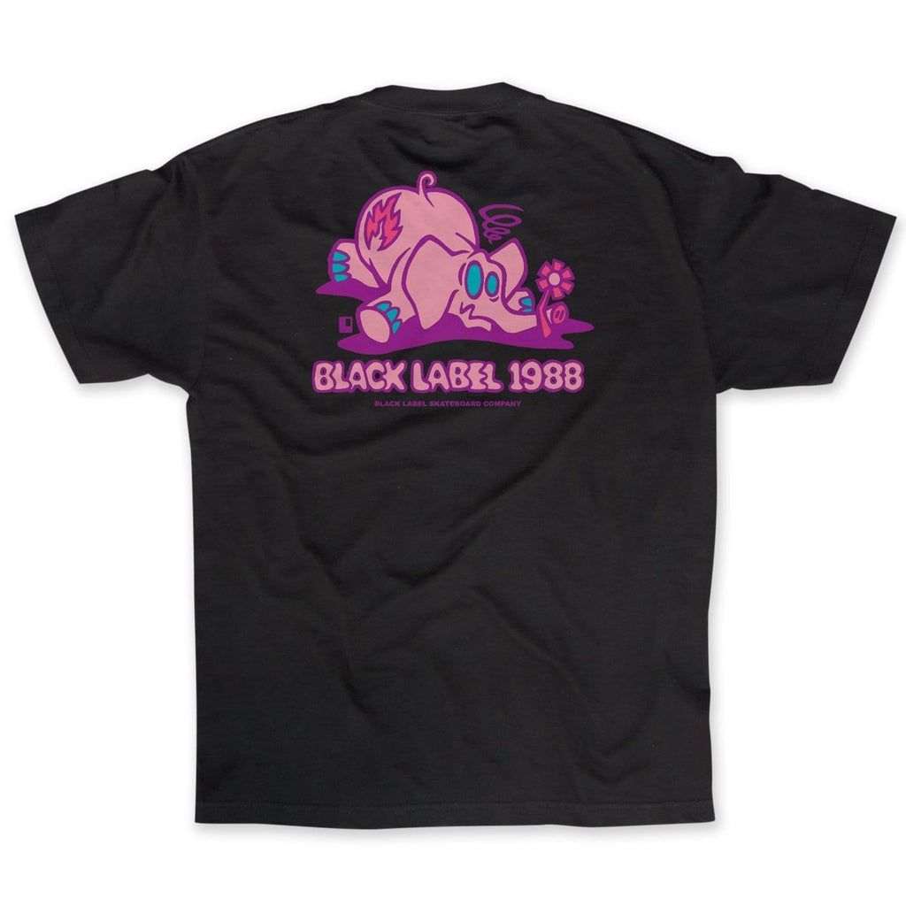 Black Label Pink Elephant T-Shirt Black