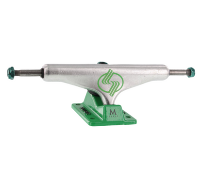 Silver M-Class Hollow Polished/Green Skateboard Trucks