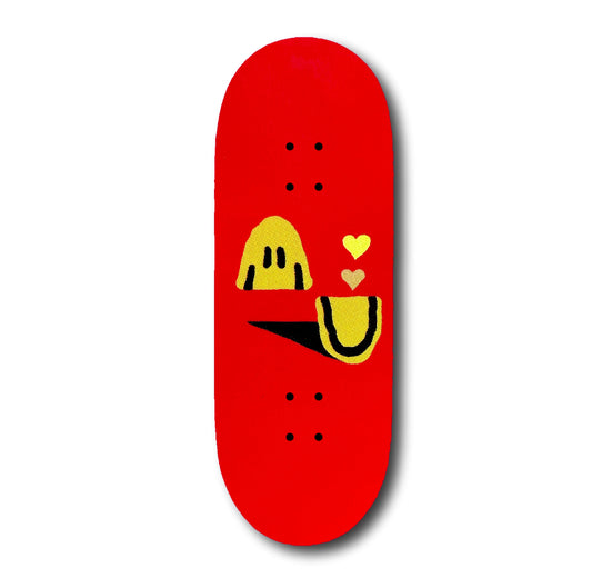 Chems Red Smiley "Picnic Flip Artist Model" Fingerboard Deck