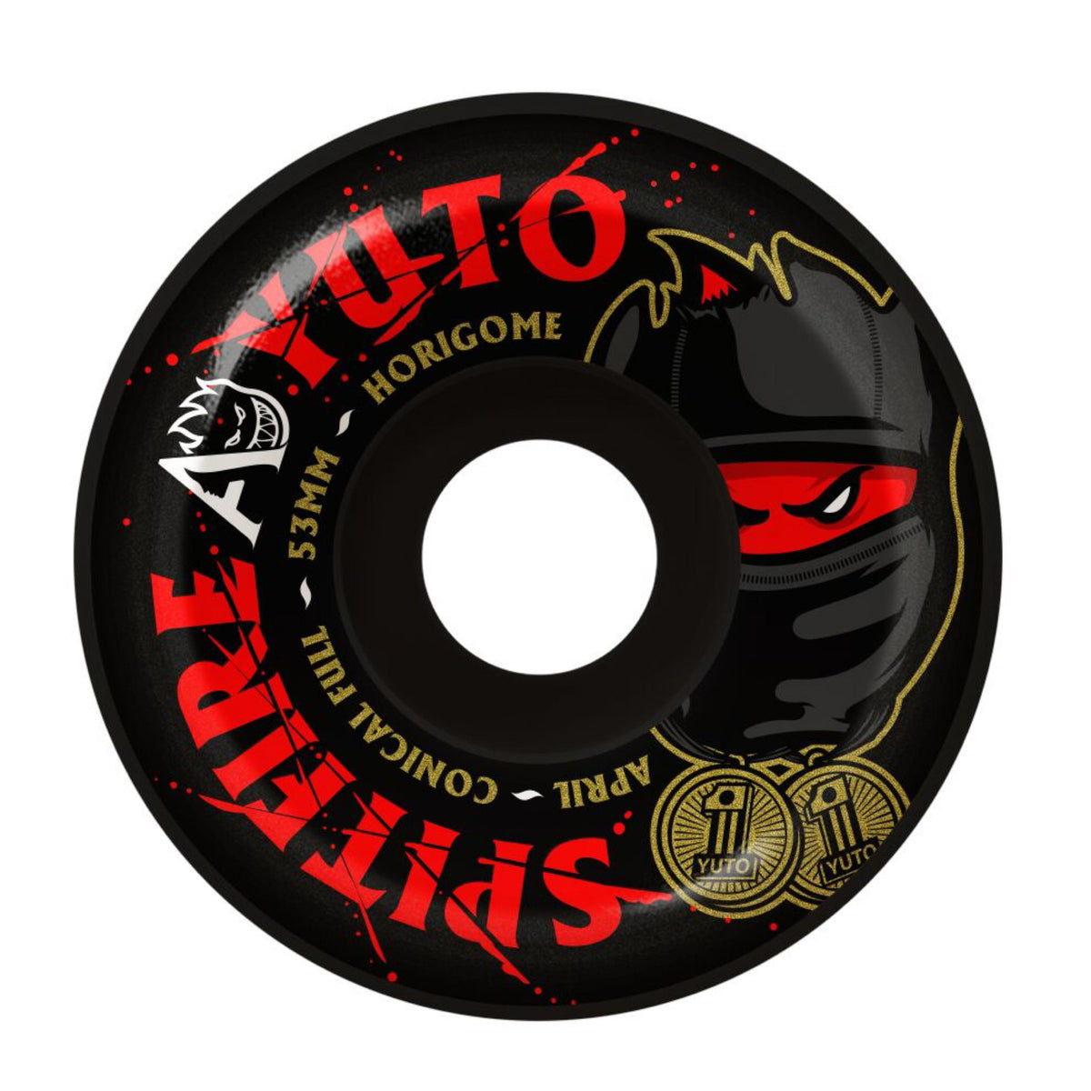 Spitfire Formula Four Conical Full April Yuto Black 54mm 99a Skateboard Wheels