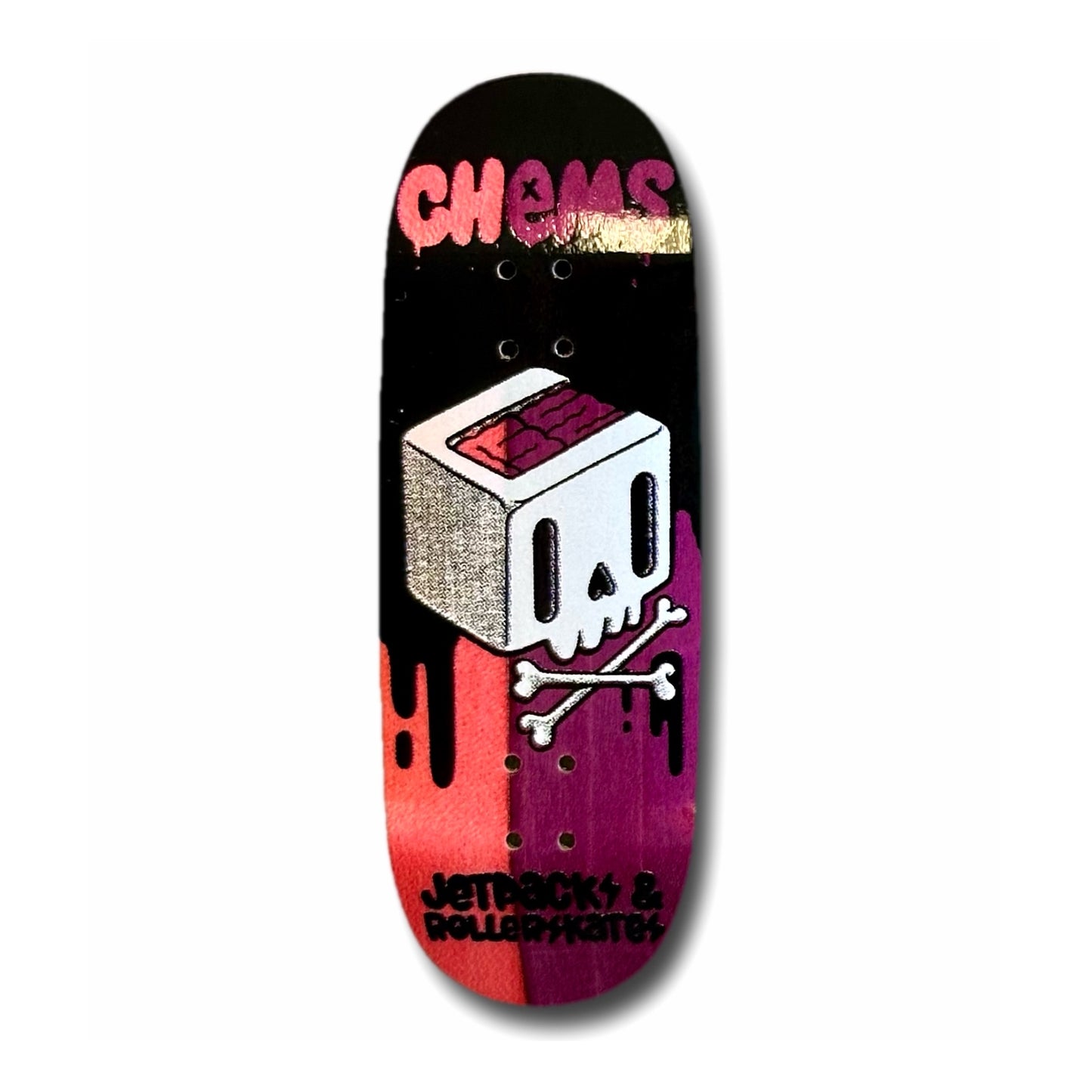 Chems “Cube Skull” (Split Bottom Ply) Fingerboard Deck