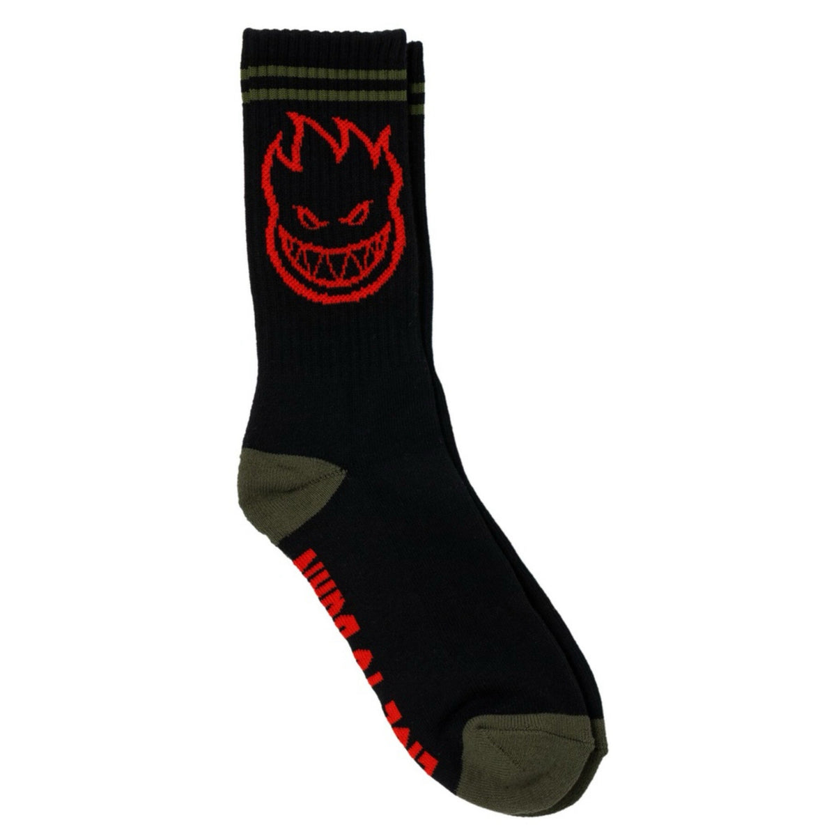Spitfire Bighead Black/Olive/Red Socks