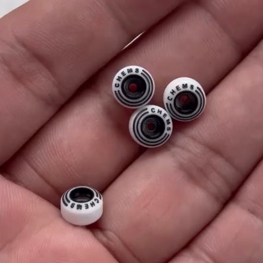 Chems x Rushwood Street Core SE Black/White Fingerboard Wheels