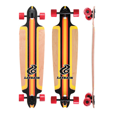 Layback Finish Line Red Drop Through 10.25" Longboard Complete
