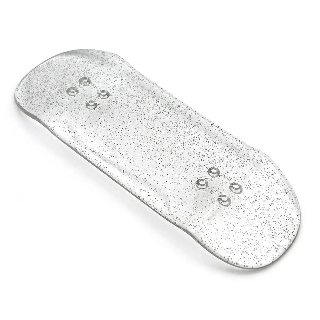 Ducky Deck Colored Polycarbonate “Silver Glitter” Fingerboard Deck