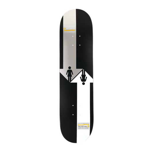 Girl McCrank OG Black and White Dual Directional 8.5" Symmetrical Skateboard Deck