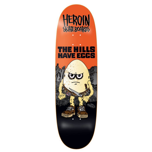 Heroin Team Hills Have Eggs 9.5" Shaped Skateboard Deck