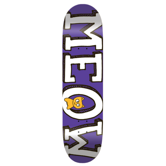 Meow Team Logo Purple Mini 7.00" Skateboard Deck