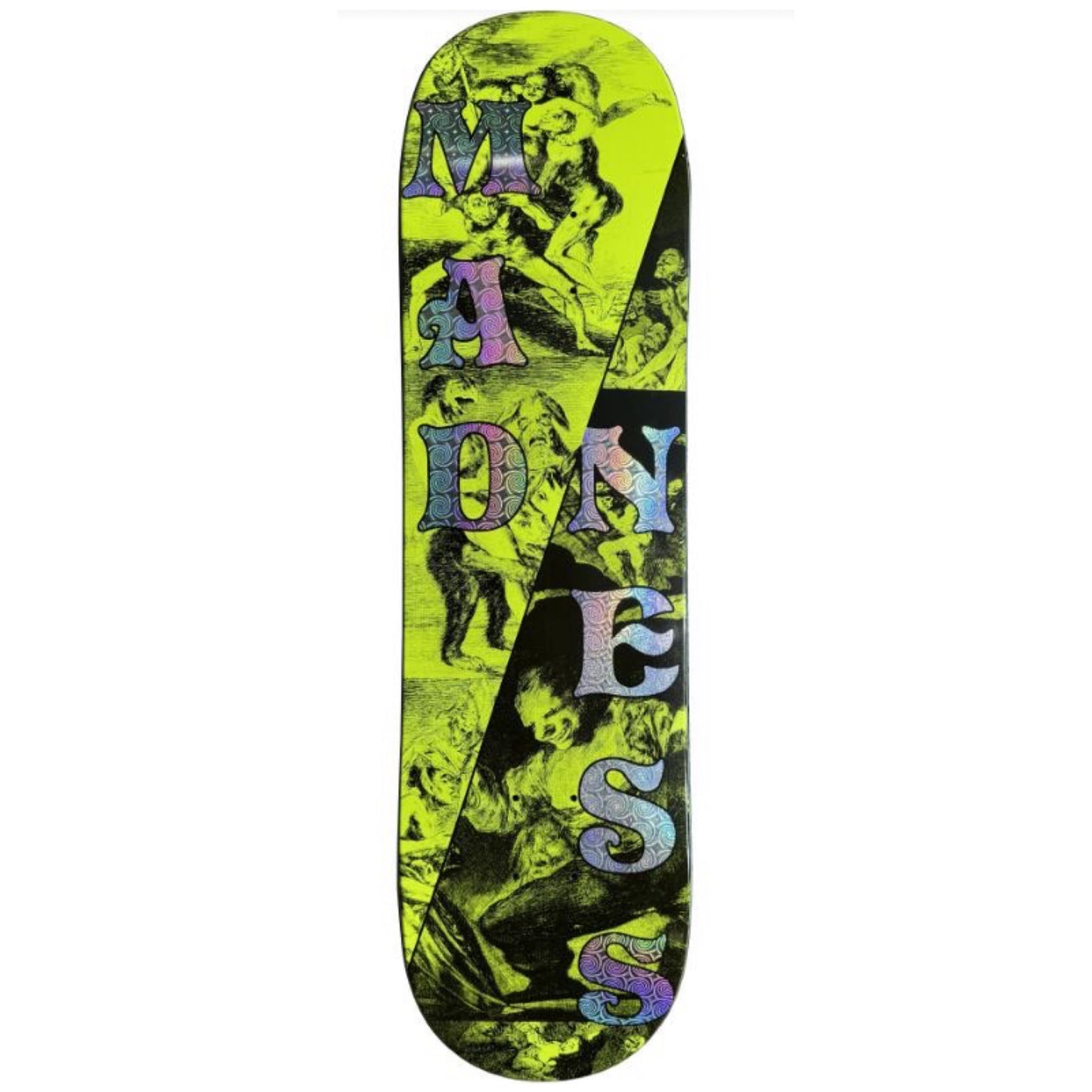 Madness Split Safety Yellow/Holographic r7 8.25" Skateboard Deck