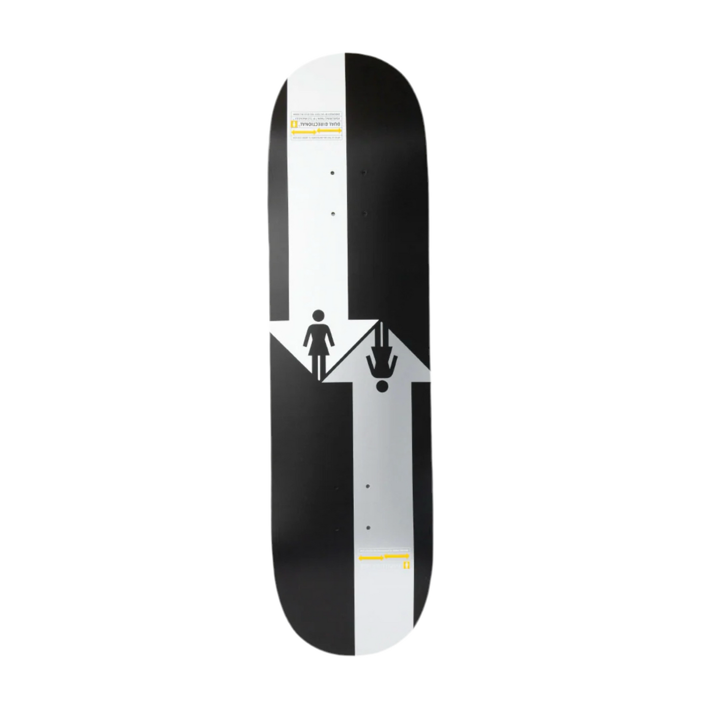 Girl McCrank OG Black and White Dual Directional 8.0" Symmetrical Skateboard Deck