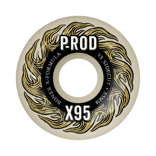 Bones X-Formula P-Rod Pro V5 Sidecut 53mm 95a Skateboard Wheels