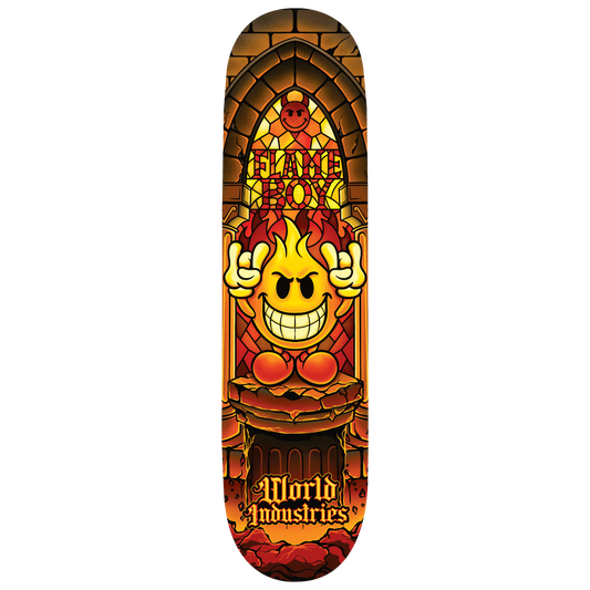 World Industries Flame Boy Stained Glass 8.5" Skateboard Deck