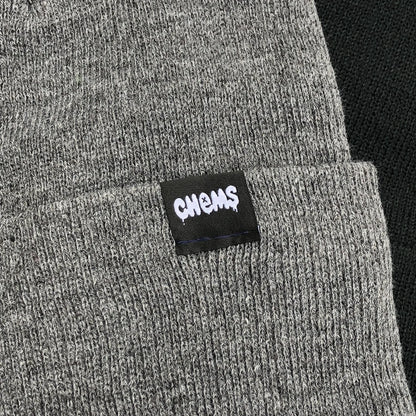 Gray Chems Beanie; Stylish and comfortable gray beanie; Perfect for keeping warm in colder weather; Features the signature "CHEMS" branding for a distinctive look.